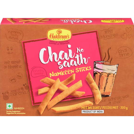 Haldiram Chai Ke Saath Namkeen Sticks 200 g, $1.15/100g