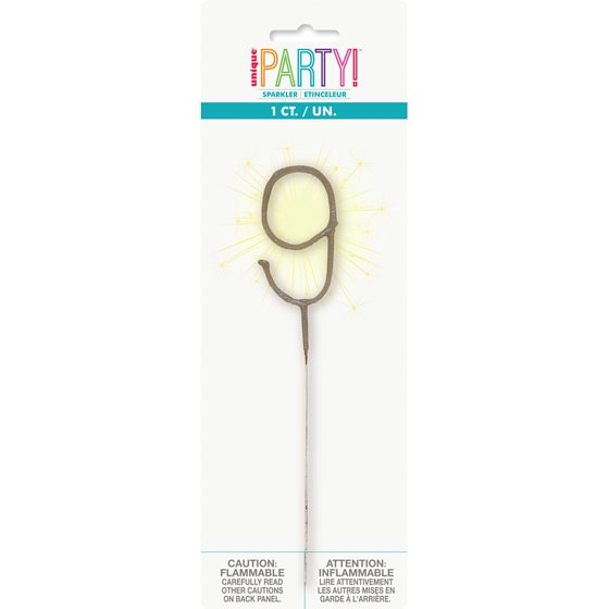 Unique Numeral Sparkler 9 1 ea, $1.50/1ea