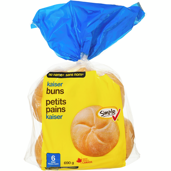 No Name Kaiser Buns 690 g, $0.58/100g
