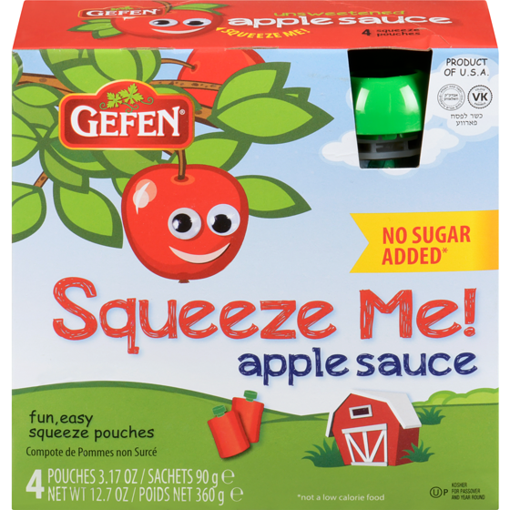 Gefen Squeeze me! compote de pommes non surcé 90 g, 9,77 $/100g