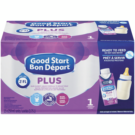 Nestlé Lait liquide Good Start Plus pour bébé 0+ 15x250.0 ml, 1,63 $/100ml