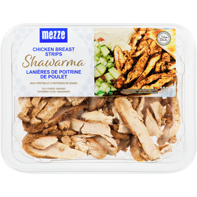 Marc Angelo Lanières de poitrine de poulet mezze shawarma 200 g, 4,25 $/100g