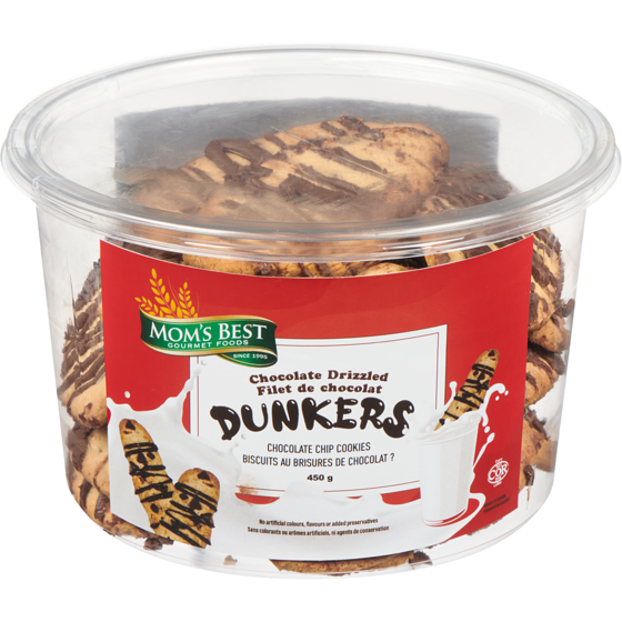 Mom's Best Dunkers Chocolate Chip Cookies Chocolate Drizzled 450 g, $1.89/100g