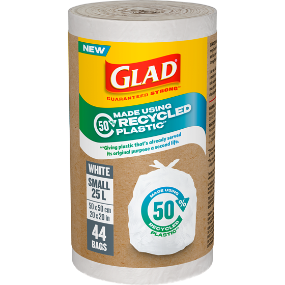 Glad Bags White Small 25 L 44 ea, $0.20/1ea