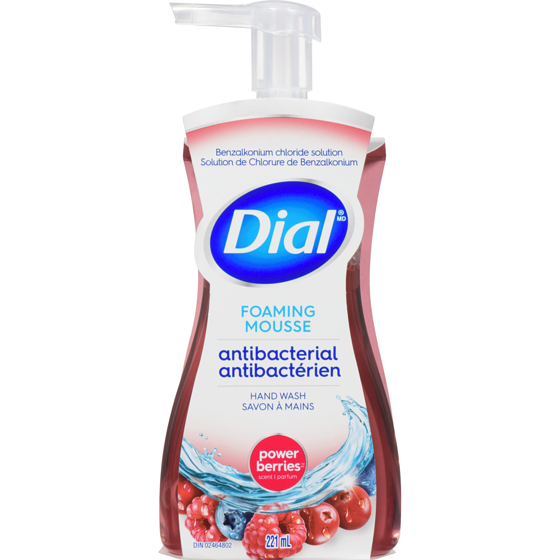 Dial Antibacterial Foaming Hand Wash, Power Berries 221 ml, $2.17/100ml