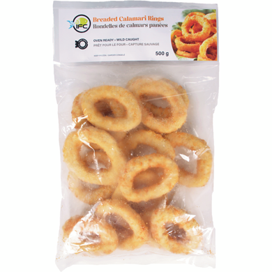 IFC seafood Breaded Calamari Rings 500 g, $1.84/100g