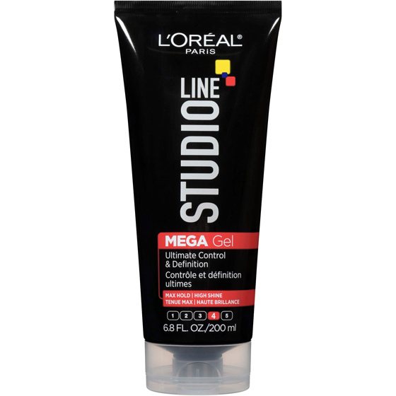 L’Oréal Gel coiffant, tenue très forte et lustrée, studio line mega 200 ml, 5,00 $/100ml