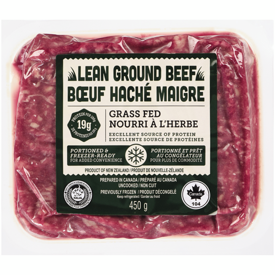 null Bœuf haché maigre nourri à l'herbe 450 g, 1,89 $/100g