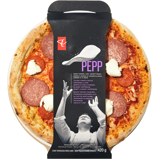 PC Collection noire Pizza au pepperoni haut de gamme 420 g, 2,14 $/100g