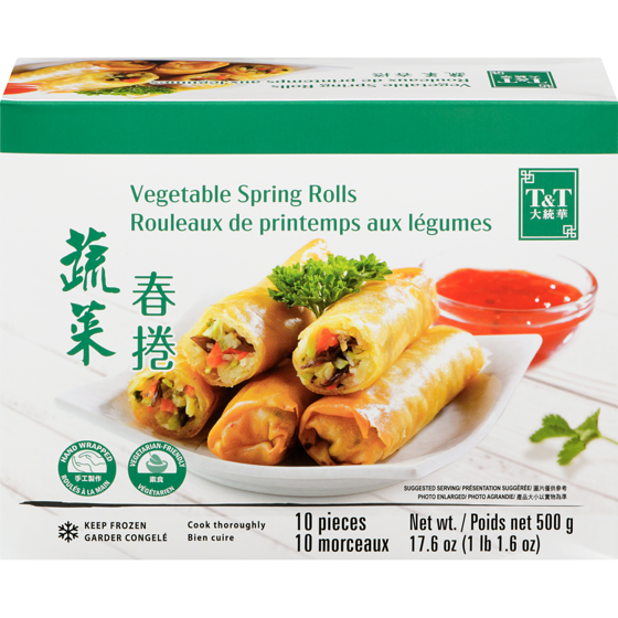 T&T Vegetable Spring Rolls 500 g, $1.80/100g