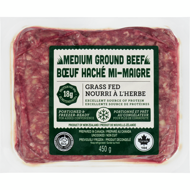 null Boeuf haché moyen nourri à l'herbe 450 g, 1,78 $/100g
