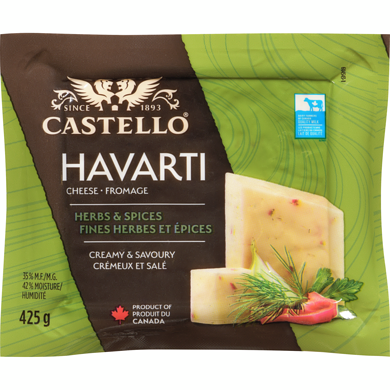 Castello Havarti Cheese Herbs & Spices 35 % M.F. 425 g, $3.17/100g