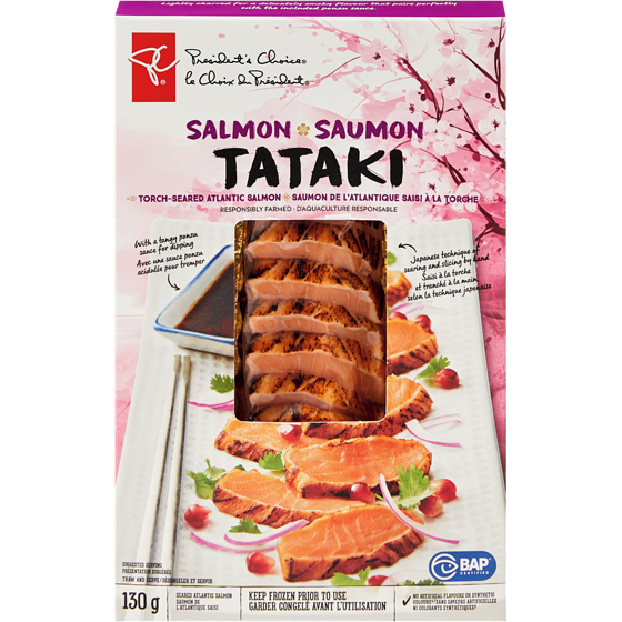 President's Choice Salmon Tataki 130 g, $11.15/100g