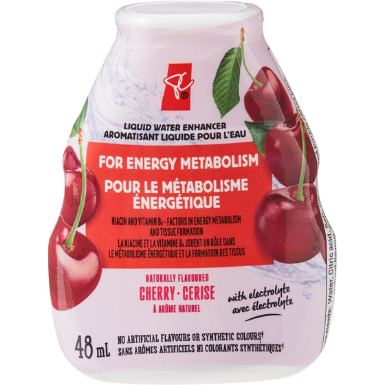 le Choix du Président Aromatisant liquide pour l'eau à saveur de cerise, avec niacine et vitamine B pour le  métabolisme énergétique 48 ml, 8,33 $/100ml