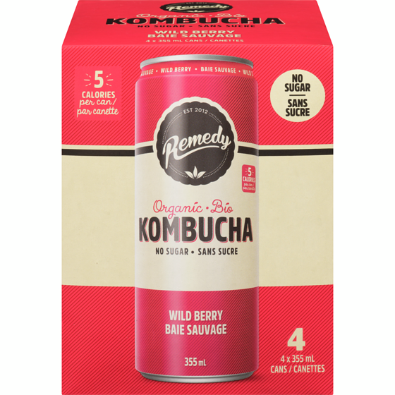Remedy Kombucha Organic Wild Berry 4x355.0 ml, $0.60/100ml
