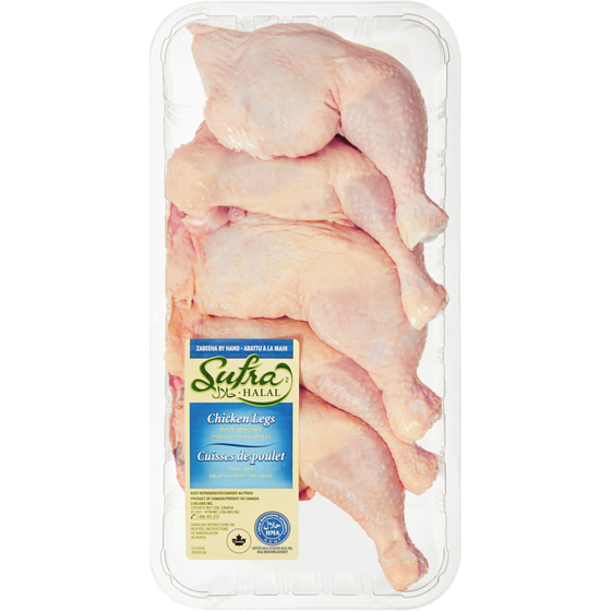 Sufra Halal Back Attached Chicken Legs 1.6 kg, $0.94/100g