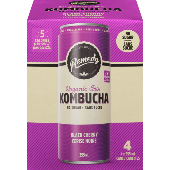 Remedy Kombucha Organic Black Cherry 4x355.0 ml, $0.49/100ml