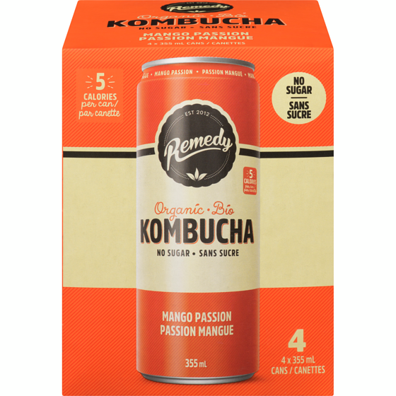 Remedy Kombucha Organic Mango Passion 4x355.0 ml, $0.49/100ml