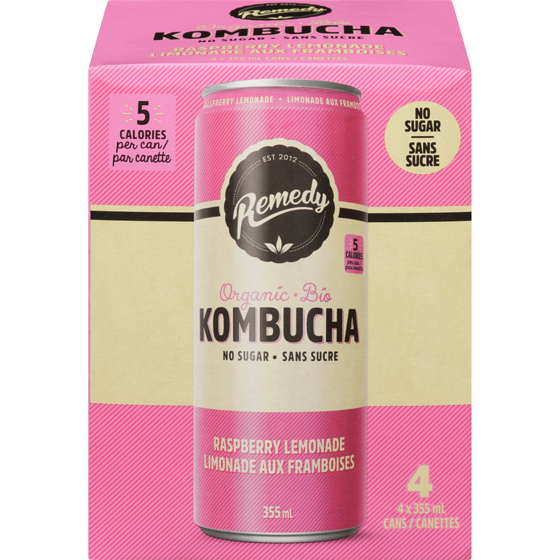 Remedy Kombucha Organic Raspberry Lemonade 4x355.0 ml, $0.60/100ml