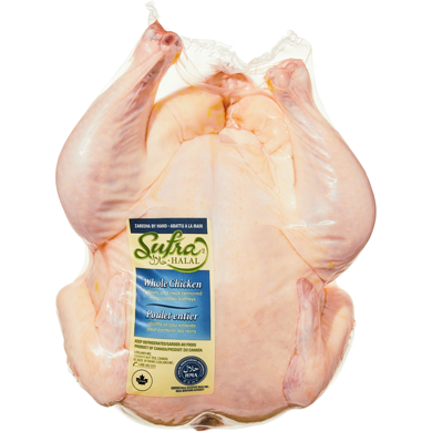 Sufra Poulet entier halal 1.55 kg, 1,03 $/100g