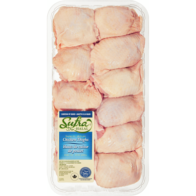 Sufra Hauts de cuisses de poulet avec l’os et la peau halal 1.54 kg, 1,04 $/100g