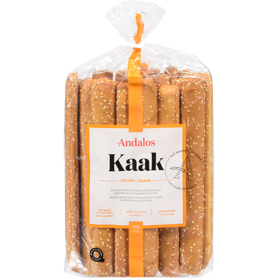 Andalos Kaak Sesame 400 g, $1.62/100g