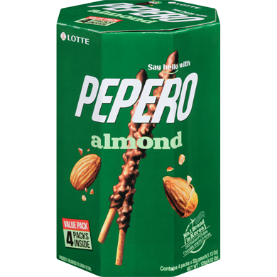 Lotte Pepero - Cookie Sticks Family Pack - Almond 128 g, $5.07/100g