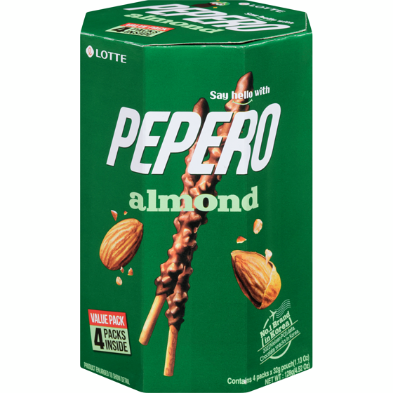 Lotte Pepero - Cookie Sticks Family Pack - Almond 128 g, $4.29/100g