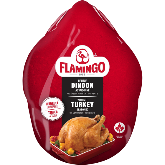 Flamingo Jeune dindon congelé, assaisonné 7-9 KG 5,49 $/1kg 2,49 $/1lb