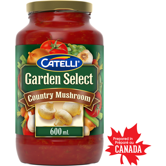 Catelli Sauce pour pâtes sélection du jardin champignons campagnards, pot 600 ml, 0,67 $/100ml