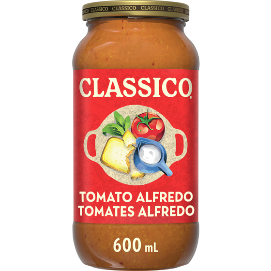 Classico Tomato Alfredo Pasta Sauce 600 ml, $1.00/100ml