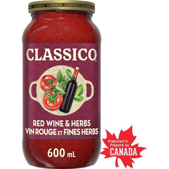 Classico Red Wine & Herb Pasta Sauce 600 ml, $1.00/100ml