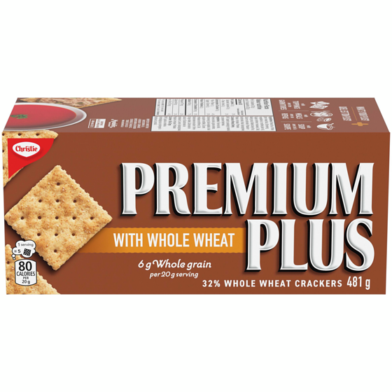 Christie Premium Plus, Whole Wheat Crackers, Canada's favourite soda cracker brand 481 g, $1.25/100g