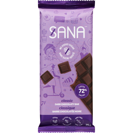 Sana Dark Chocolaty Bar Classic 75 g, $8.39/100g