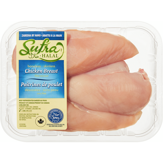 Sufra Halal Boneless Skinless Chicken Breast 645 g, $2.17/100g