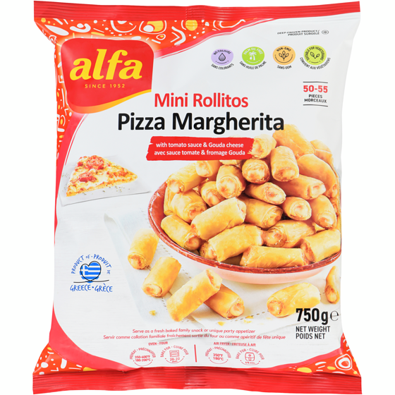 ALFA Mini Rollitos Pizza Margherita With Tomato Sauce & Gouda Cheese 750 g, $1.13/100g