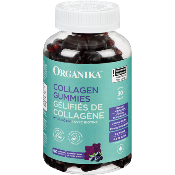 Organika Gélifiés de collagène délice de bleuet 90 ea, 0,28 $/1ch