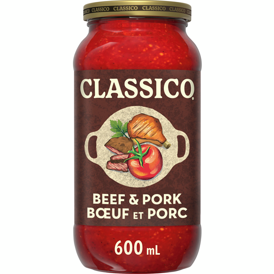 Classico Sauce pour pâtes bœuf et porc 600 ml, 1,00 $/100ml