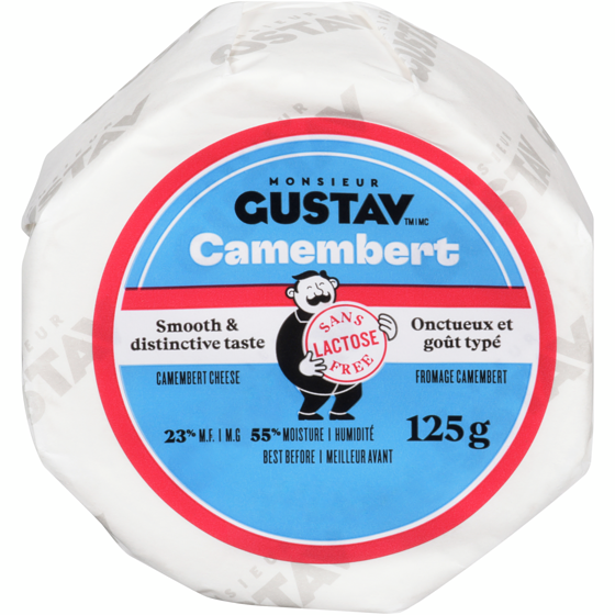 Monsieur Gustav Camembert Cheese 23% M.F. 125 g, $5.59/100g