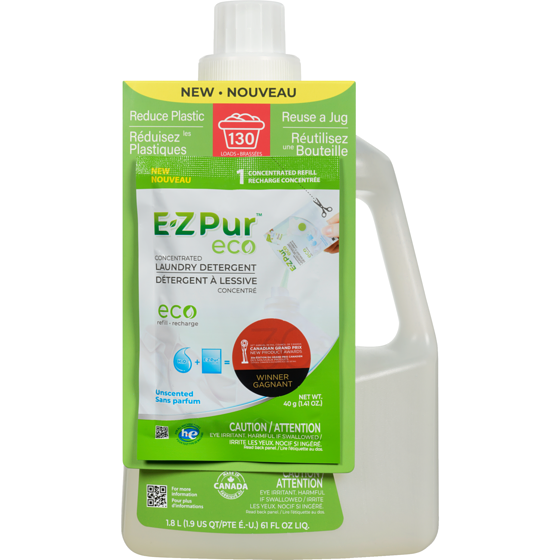 E-ZPUR Eco détergent à lessive concentré sans parfum 130 ea, 0,12 $/1ch