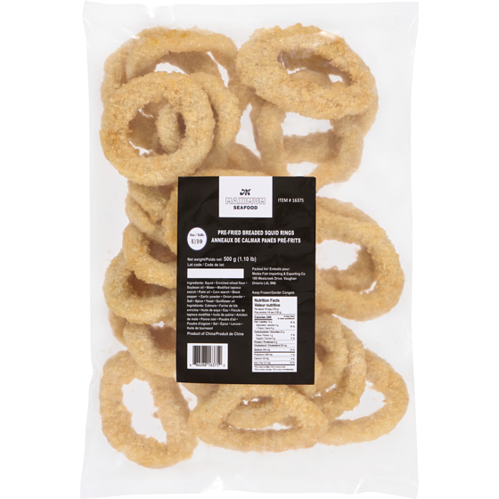 Maximum Seafood Pre-Fried Breaded Squid Rings Size U/10 500 g, $2.00/100g