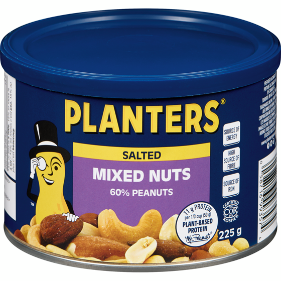 Planters Mixed Nuts Salted 225 g, $3.55/100g