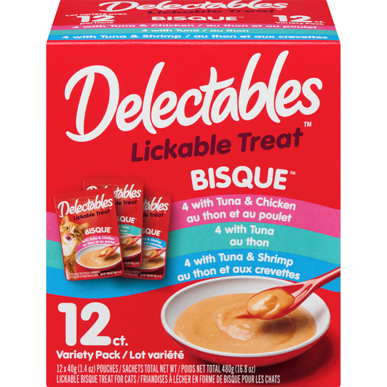Hartz Friandise délectable de bisque pour les chats variété de paquet 12x40.0 g, 3,54 $/100g