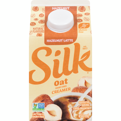 Silk Hazelnut Latte Oat based Coffee Creamer 450 ml, $0.66/100ml