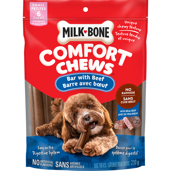Milk-Bone Comfort chews gâteries pour chiens petites barre avec bœuf 210 g, 4,29 $/100g