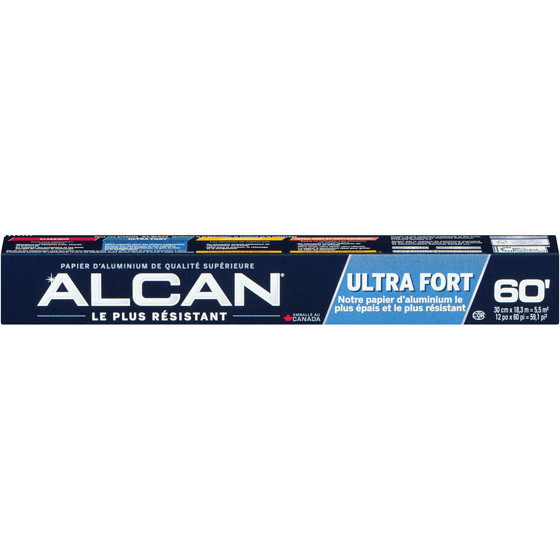 ALCAN Papier d'aluminium de qualité supérieure ultra fort extra résistant 30 cm x 18,3 m (5,5 m²) 1 ea, 9,00 $/1ch