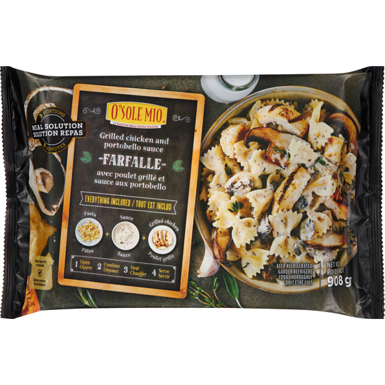 O Sole Mio Grilled Chicken And Portobello Sauce Farfalle 908 g, $1.43/100g