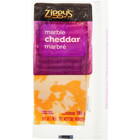 Ziggy's Marble Cheddar, Sliced 180 g, $3.33/100g