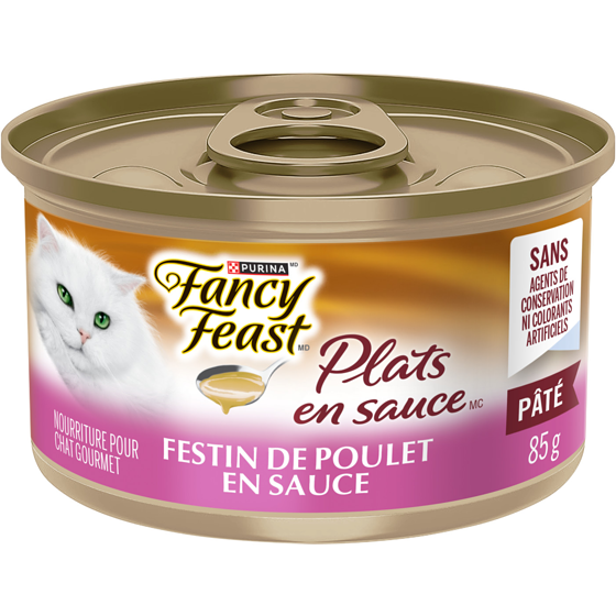 Purina Fancy Feast Plats en Sauce Pâté Festin de Poulet en Sauce, Nourriture Humide pour Chats 85 g, 1,06 $/100g