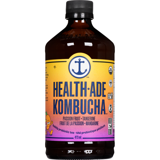 Health-Ade Kombucha thé probiotique pétillant fruit de la passion mandarine 473 ml, 1,12 $/100ml